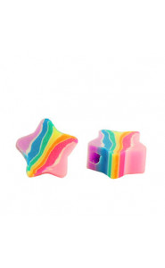 Polymer beads Star 9mm - Multicolour 